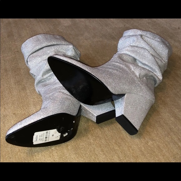 Stewart Weitzman Sexy Silver Slouch Boots 6 NEW - Picture 3 of 8